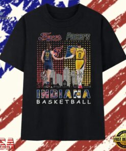 Indiana Basketball Fever Caitlin Clark and Pacers Tyrese Haliburton T Shirt, Trendy 2D Print Shirt Indiana Basketball Fever Caitlin Clark And Pacers Tyrese Haliburton T Shirt
