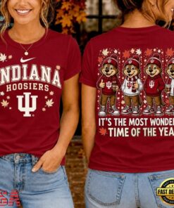 Indiana Hoosiers 2026 NCAA Autumn Festive Cheer T Shirt , NCAA 3D Graphic Tee Indiana Hoosiers 2026 Ncaa Autumn Festive Cheer T Shirt