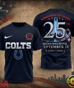 Indianapolis Colts NFL Honoring 25 Years Remembering September 11 T Shirt, Sports Fans 3D Shirt Indianapolis Colts Nfl Honoring 25 Years Remembering September 11 T Shirt