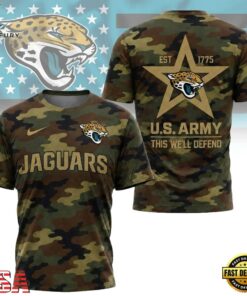 Jacksonville Jaguars NFL Veterans US Army Camo New Design 3D Shirt , Sports Fans 3D Shirt Jacksonville Jaguars Nfl Veterans US Army Camo New Design 3D Shirt