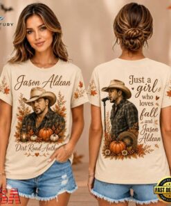Jason Aldean Autumn Pumpkins Cowboy Portrait 2026 Unisex 3D Shirt , Music Design T Shirt Jason Aldean Autumn Pumpkins Cowboy Portrait 2026 Unisex 3D Shirt