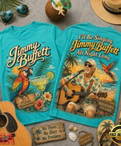 Jimmy Buffett All Night Long 3D Graphic Shirt , Trending Music 3D Tee Jimmy Buffett All Night Long 3D Graphic Shirt