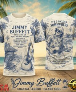 Jimmy Buffett Island Escape Palm Trees Guitar 2026 Vintage 3D Shirt , Trending Music 3D Tee Jimmy Buffett Island Escape Palm Trees Guitar 2026 Vintage 3D Shirt