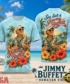 Jimmy Buffett Tropical Hibiscus Guitar 2026 3D Shirt , Trending Music 3D Tee Jimmy Buffett Tropical Hibiscus Guitar 2026 3D Shirt