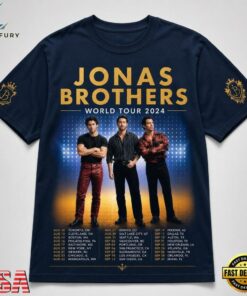 Jonas Brothers Five Albums One Night The Tour 2024 3D Shirt , Music Fans Shirt Jonas Brothers Five Albums One Night The Tour 2024 3D Shirt