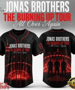 Jonas Brothers The Burning Up Tour 2026 New Design Baseball Jersey , Music Artist Baseball Jersey Jonas Brothers The Burning UP Tour 2026 New Design Baseball Jersey