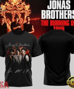 Jonas Brothers The Burning Up Tour 2026 Signature Black T Shirt, Trending Music 3D Tee Jonas Brothers The Burning UP Tour 2026 Signature Black T Shirt