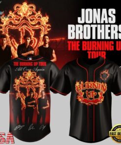 Jonas Brothers The Burning Up Tour 2026 Signature Music Graphic Baseball Jersey, Music Artist Baseball Jersey Jonas Brothers The Burning UP Tour 2026 Signature Music Graphic Baseball Jersey