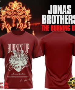 Jonas Brothers The Burning Up Tour 2026 Signature Red T Shirt, Trending Music 3D Tee Jonas Brothers The Burning UP Tour 2026 Signature Red T Shirt