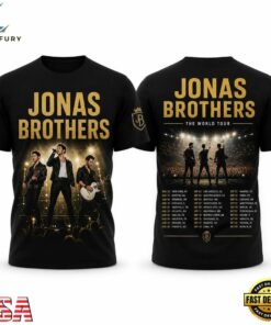 Jonas Brothers The World Tour Celebration Five Albums 3D T Shirt , Music Fans Shirt Jonas Brothers The World Tour Celebration Five Albums 3D T Shirt
