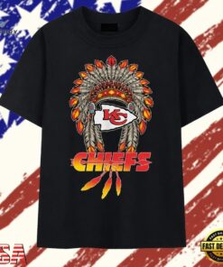 Kansas City Chiefs Native Headdress Arrowhead Logo T Shirt, Trendy 2D Print Shirt Kansas City Chiefs Native Headdress Arrowhead Logo T Shirt