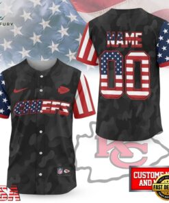 Kansas City Chiefs NFL American Pride Custom Baseball Jersey Shirt , NFL Baseball Shirt Kansas City Chiefs Nfl American Pride Custom Baseball Jersey Shirt