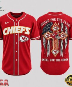 Kansas City Chiefs NFL Stand For The Flag Kneel For The Cross Baseball Jersey Shirt , NFL Baseball Shirt Kansas City Chiefs Nfl Stand For The Flag Kneel For The Cross Baseball Jersey Shirt