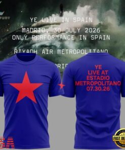 Kanye West 2026 Ye Live Concert Tour SPAIN MADRID Blue T Shirt , Music Fans Shirt Kanye West 2026 YE Live Concert Tour Spain Madrid Blue T Shirt
