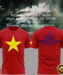 Kanye West 2026 Ye Live Concert Tour SPAIN MADRID Red T Shirt , Music Fans Shirt Kanye West 2026 YE Live Concert Tour Spain Madrid Red T Shirt