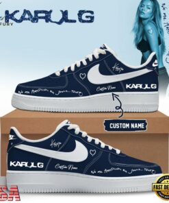 KaRol G Album NO ME ARREPIENTO DE SENTIR TANTO Custom Blue Air Force 1 Shoes