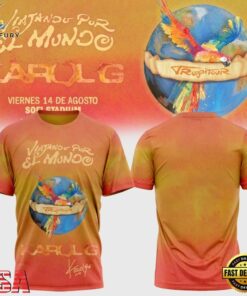 Karol G VIAJANDO POR EL MUNDO TROPITOUR 2026 3D Shirt , Music Design T Shirt Karol G Viajando Por EL Mundo Tropitour 2026 3D Shirt