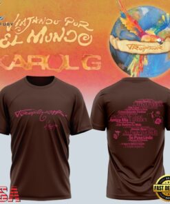 Karol G VIAJANDO POR EL MUNDO TROPITOUR 2026 Limited Edition 3D Shirt , Music Design T Shirt Karol G Viajando Por EL Mundo Tropitour 2026 Limited Edition 3D Shirt
