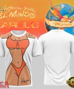 Karol G VIAJANDO POR EL MUNDO TROPITOUR 2026 Special New 3D Shirt , Music Design T Shirt Karol G Viajando Por EL Mundo Tropitour 2026 Special New 3D Shirt