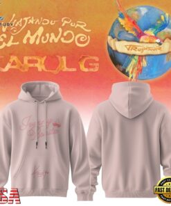 Karol G VIAJANDO POR EL MUNDO TROPITOUR Pink Hoodie , Music Design T Shirt Karol G Viajando Por EL Mundo Tropitour Pink Hoodie