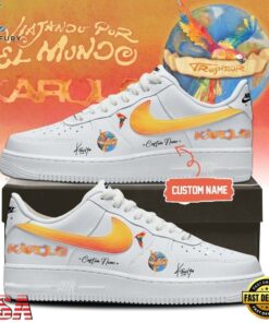 Karol G VIAJANDO POR EL MUNDO TROPITOUR Signed 2026 White Air Force 1 Shoes