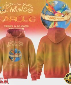 Karol G VIAJANDO POR EL MUNDO TROPITOUR Signed Design Hoodie , Music Design T Shirt Karol G Viajando Por EL Mundo Tropitour Signed Design Hoodie