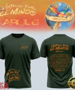 Karol G VIAJANDO POR EL MUNDO TROPITOUR Signed Design T Shirt , Music Design T Shirt Karol G Viajando Por EL Mundo Tropitour Signed Design T Shirt