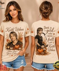 Keith Urban Autumn Portrait Pumpkin Motif Unisex 3D Shirt , Music Design T Shirt Keith Urban Autumn Portrait Pumpkin Motif Unisex 3D Shirt