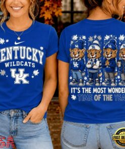 Kentucky Wildcats 2026 NCAA Autumn Festive Cheer T Shirt , NCAA 3D Graphic Tee Kentucky Wildcats 2026 Ncaa Autumn Festive Cheer T Shirt