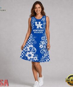 Kentucky Wildcats NCAA Sporty Floral Elegance Women’s Sleeveless Dress, NCAA Women Summer Dress Kentucky Wildcats Ncaa Sporty Floral Elegance Women S Sleeveless Dress