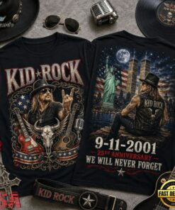 Kid Rock 911 Memorial 25th Anniversary 3D Shirt , Trending Music 3D Tee Kid Rock 911 Memorial 25th Anniversary 3D Shirt