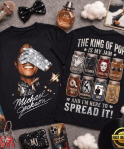 King of Pop Is My Jam Music Icons Front and Back T Shirt, Trending Music 3D Tee King OF Pop IS MY Jam Music Icons Front And Back T Shirt