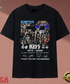 KISS Band 53rd Anniversary 1973 2026 Thank You For The Memories T Shirt, Music 2D Graphic Tee Kiss Band 53rd Anniversary 1973 2026 Thank You For The Memories T Shirt