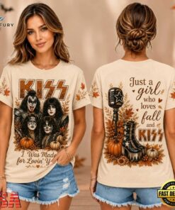 KISS Fall Pumpkin Vintage Band Portrait Unisex 3D Shirt , Music Design T Shirt Kiss Fall Pumpkin Vintage Band Portrait Unisex 3D Shirt