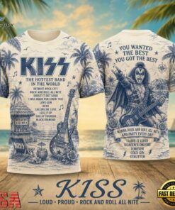 KISS Palm Tree Retro Tour Poster 2026 Vintage 3D Shirt , Trending Music 3D Tee Kiss Palm Tree Retro Tour Poster 2026 Vintage 3D Shirt