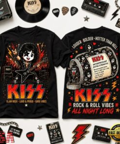 KISS Rock & Roll All Nite Graphic Chibi T Shirt , Music Fans Shirt Kiss Rock Roll All Nite Graphic Chibi T Shirt