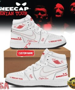 KNEECAP FENIAN TOUR Limited Edition Signature 2026 White Air Jordan 1 Shoes Sneakers , Music Shoes Kneecap Fenian Tour Limited Edition Signature 2026 White Air Jordan 1 Shoes Sneakers