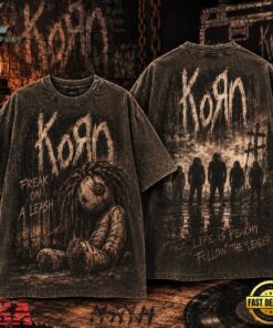 Korn Freak On A Leash, Life Is Peachy, Follow The Leader 3D Shirt, Trending Music 3D Tee Korn Freak ON A Leash Life IS Peachy Follow The Leader 3D Shirt