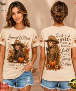 Lainey Wilson Autumn Leaves Pumpkin Cowgirl Autumn 2026 Unisex 3D Shirt , Music Design T Shirt Lainey Wilson Autumn Leaves Pumpkin Cowgirl Autumn 2026 Unisex 3D Shirt