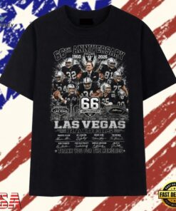 Las Vegas Raiders 66th Anniversary 1960 2026 Legends Signatures T Shirt, Trendy 2D Print Shirt Las Vegas Raiders 66th Anniversary 1960 2026 Legends Signatures T Shirt