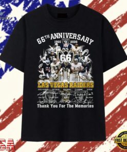 Las Vegas Raiders 66th Anniversary 1960 2026 Legends Signatures T Shirt, Trendy 2D Print Shirt Las Vegas Raiders 66th Anniversary 1960 2026 Legends Signatures T Shirt