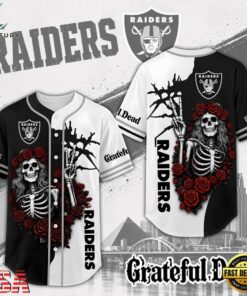 Las Vegas Raiders NFL Game Day Grateful Dead Baseball Jersey Shirt, NFL Baseball Shirt Las Vegas Raiders Nfl Game Day Grateful Dead Baseball Jersey Shirt