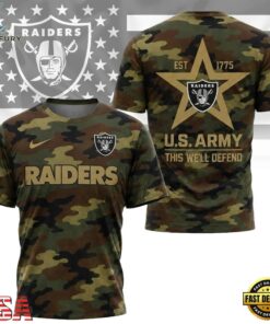Las Vegas Raiders NFL Veterans US Army Camo New Design 3D Shirt , Sports Fans 3D Shirt Las Vegas Raiders Nfl Veterans US Army Camo New Design 3D Shirt