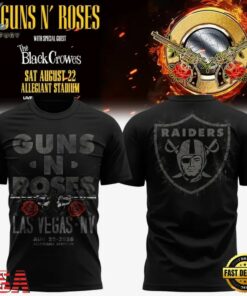Las Vegas Raiders x Guns N’ Roses World Tour 2026 Limited Edition T Shirt, Trending Music 3D Tee Las Vegas Raiders X Guns N Roses World Tour 2026 Limited Edition T Shirt