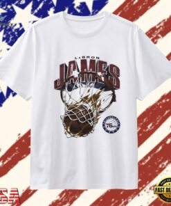 LeBron James Philadelphia 76ers Distressed T Shirt , Trendy 2D Print Shirt Lebron James Philadelphia 76ers Distressed T Shirt