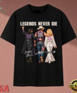 Legends Never Die Ozzy Osbourne Toby Keith Dolly Parton T Shirt, Music 2D Graphic Tee Legends Never Die Ozzy Osbourne Toby Keith Dolly Parton T Shirt