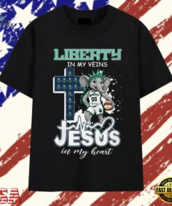 Liberty in My Veins Jesus in My Heart T Shirt , Trendy 2D Print Shirt Liberty IN MY Veins Jesus IN MY Heart T Shirt