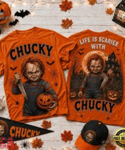 Life Is Scarier With Chucky Halloween 2026 3D Shirt , Music Fans Shirt Life IS Scarier With Chucky Halloween 2026 3D Shirt