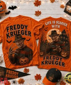 Life Is Scarier With Freddy Krueger Halloween 2026 3D Shirt , Music Fans Shirt Life IS Scarier With Freddy Krueger Halloween 2026 3D Shirt