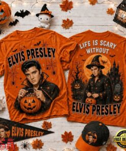 Life Is Scary Without Elvis Presley Halloween 2026 3D Shirt , Music Fans Shirt Life IS Scary Without Elvis Presley Halloween 2026 3D Shirt